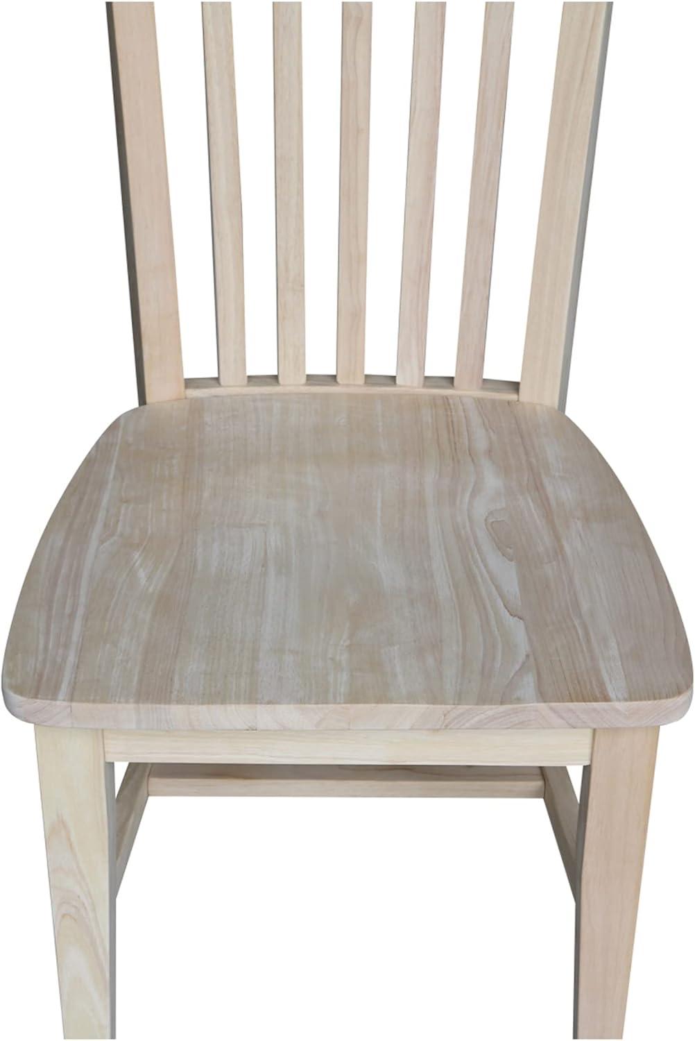 Set of 2 Tall Mission Chairs Wood/Unfinished - International Concepts: Solid Parawood, Kitchen Furniture