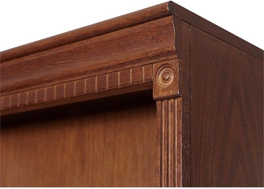 72" Huntington Oxford Wood Bookcase with Doors Brown - Martin Furniture: Hardwood, No Assembly Required