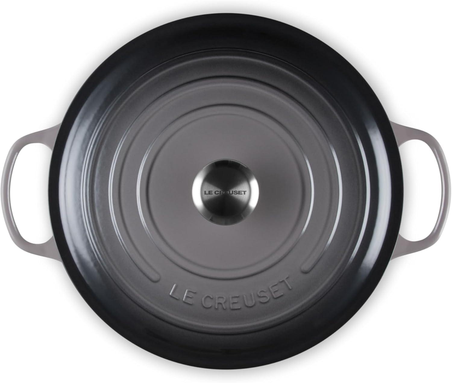 Oyster Gray Enameled Cast Iron Wide Dutch Oven, 6.75 Qt.