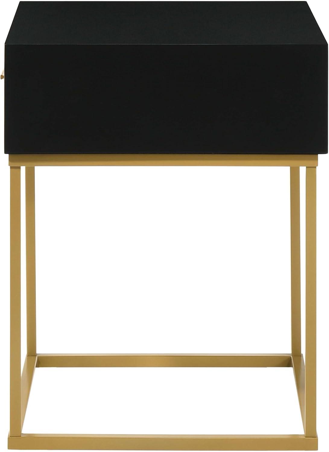 LuXeo LuXeo Catalina One Drawer Nightstand with Mustard Gold Legs