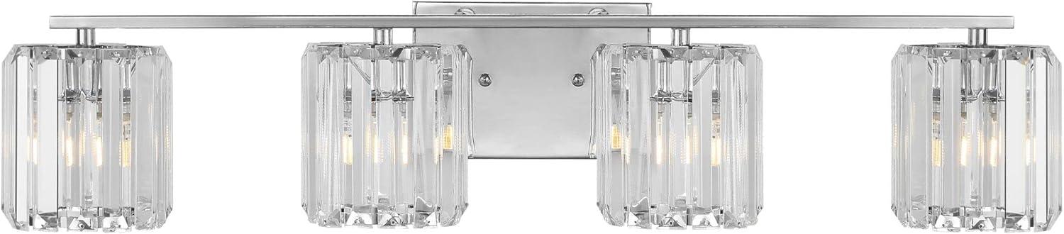 Chrome Glass Prism LED Vanity Light, 29.75"