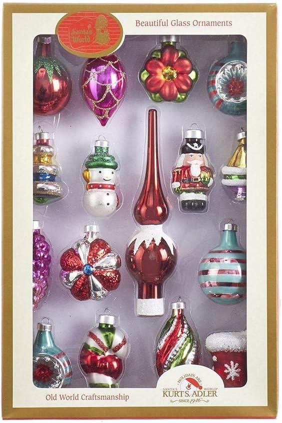 Early Years Multicolor Glass Christmas Ornaments Set, 12 Pieces