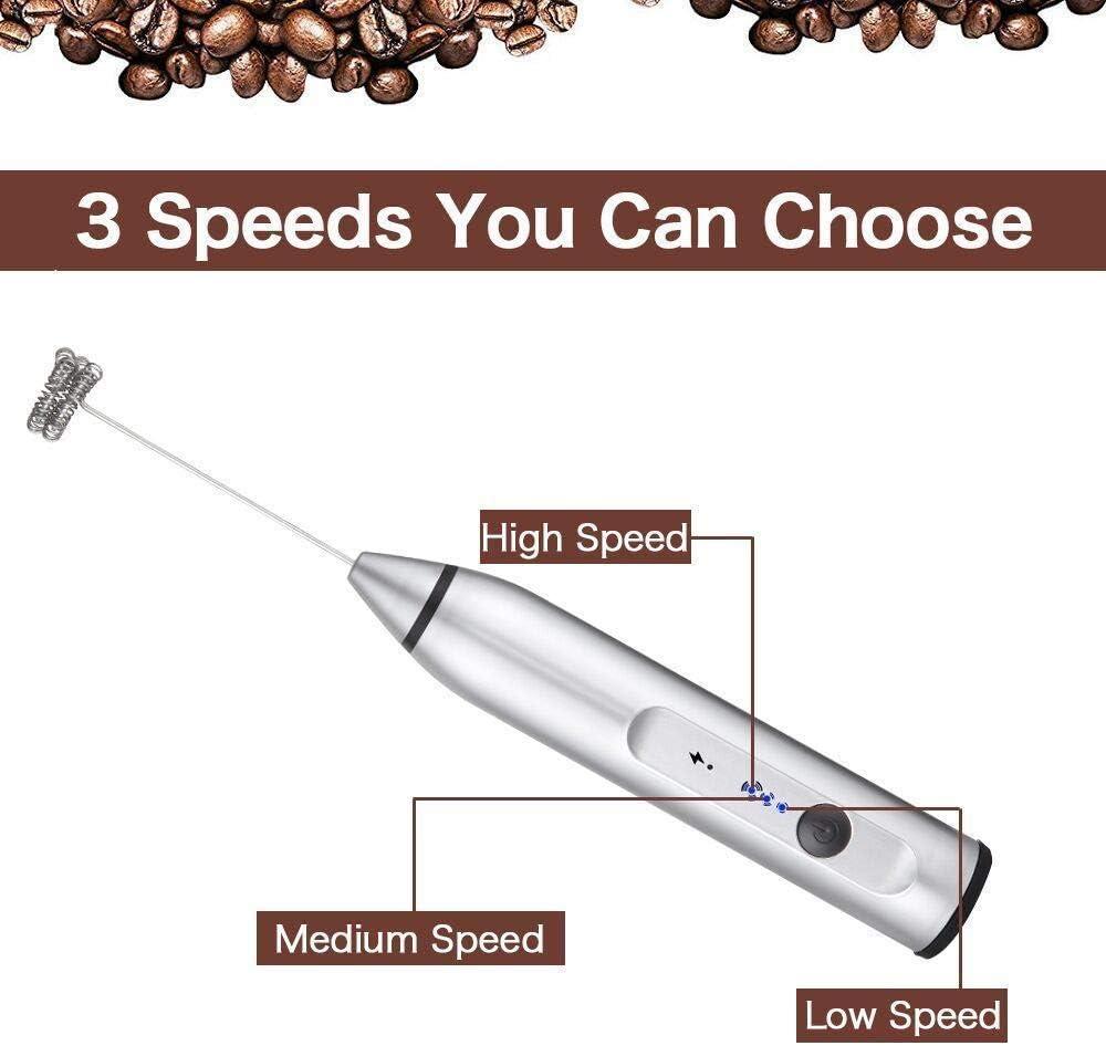 CCWADH Electric Milk Frother USB Rechargeable - 2-in-1 Battery Operated Foam Maker for Coffee and Cappuccino at Home on Clearance Deals of The Week!