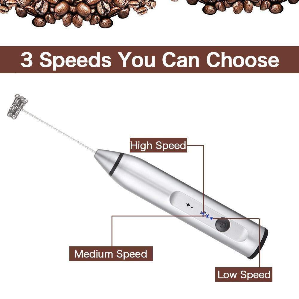 CCWADH Electric Milk Frother USB Rechargeable - 2-in-1 Battery Operated Foam Maker for Coffee and Cappuccino at Home on Clearance Deals of The Week!
