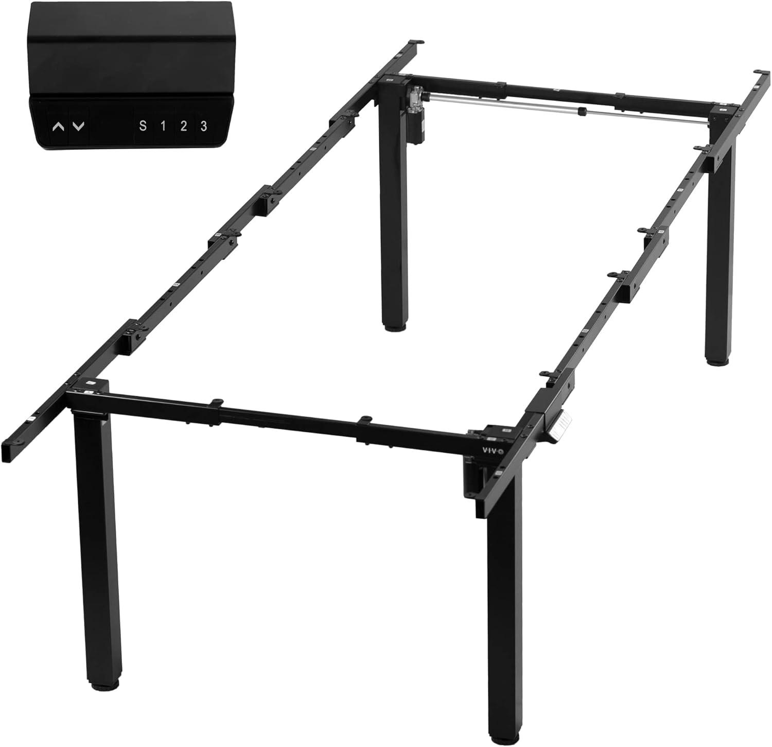 VIVO Black Electric Dual-Motor Height Adjustable 4-Leg Standing Desk Frame