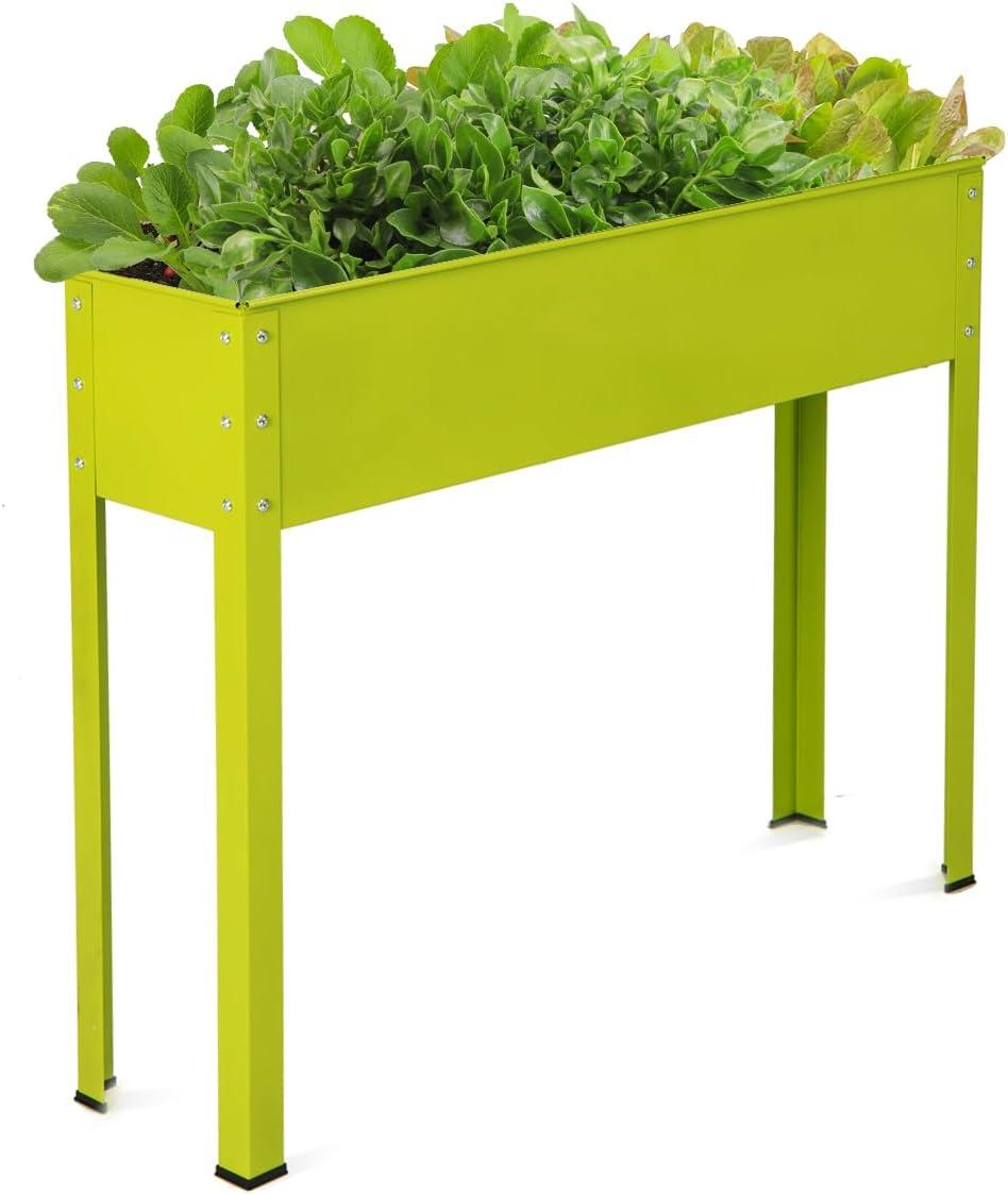 Costway 40''x12'' Outdoor Elevated Garden Plant Stand Raised Tall Flower Bed