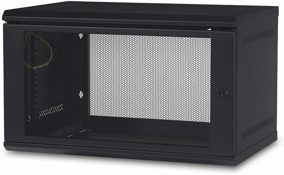 Black Steel Wall-Mount Server Rack Enclosure Cabinet