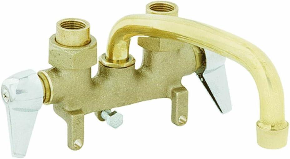 B&K Rough Brass with Chrome Handles Traditional Laundry Tray Faucet 125-001