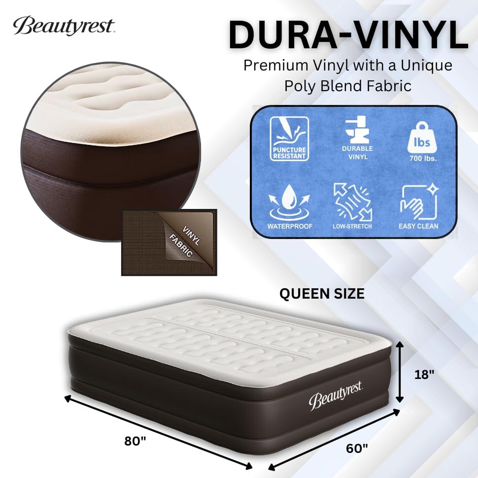 Beautyrest Queen Raised Air Mattress with Built-in Pump