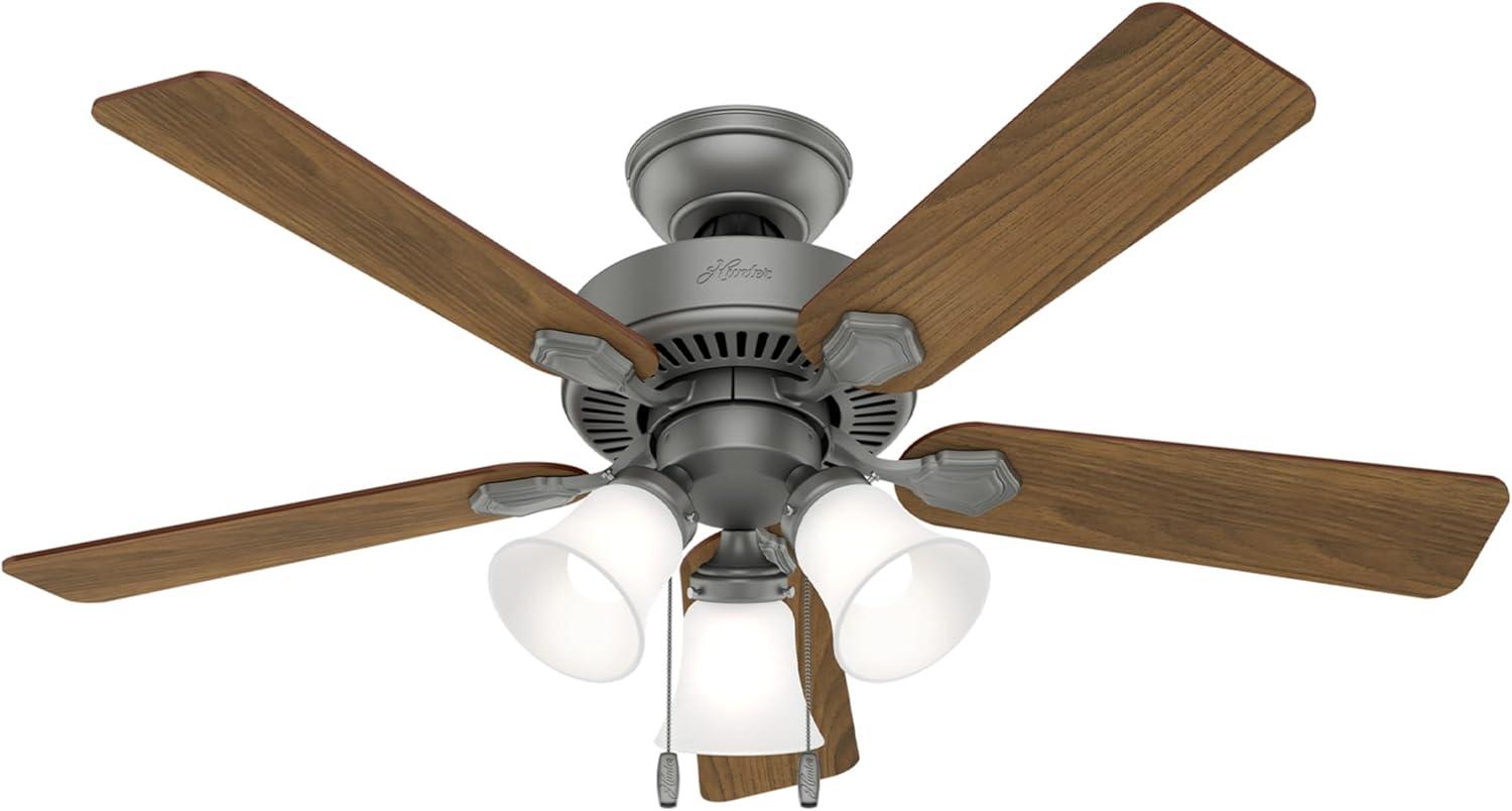 44" Swanson 5 - Blade Standard Ceiling Fan with Pull Chain and Light Kit Included