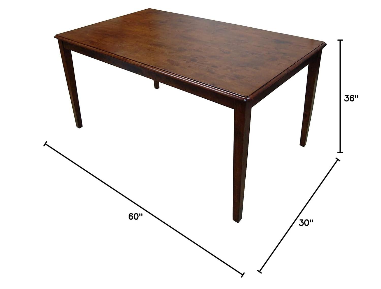Boraam Shaker Rubberwood Dining Table in Walnut Finish