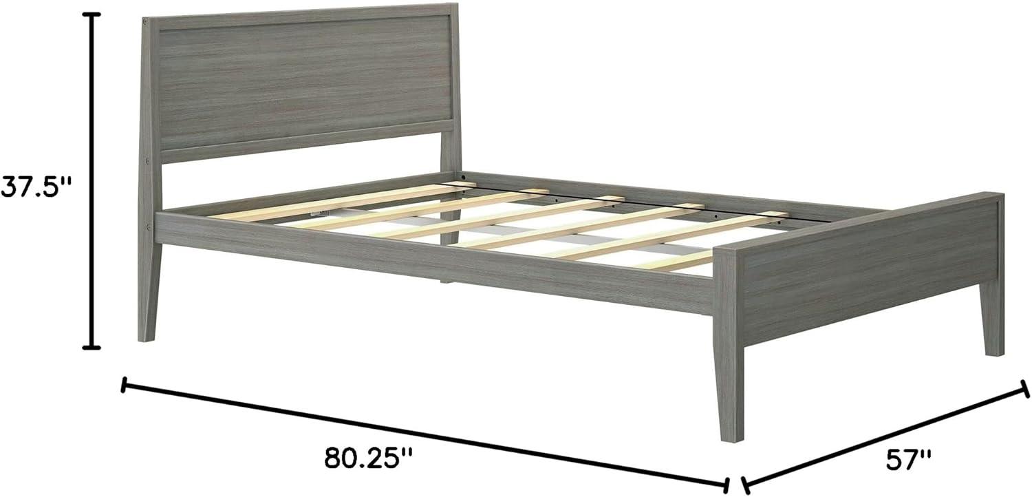 Plank+Beam Solid Wood Full Size Bed Frame with Headboard, Modern Platform Bed for Adults