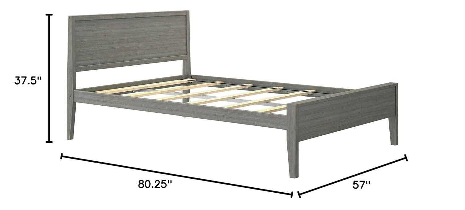 Plank+Beam Solid Wood Full Size Bed Frame with Headboard, Modern Platform Bed for Adults