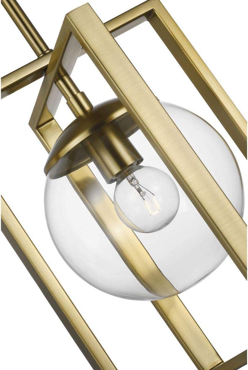 Progress Lighting Atwell 1-Light Pendant, Brushed Bronze, Clear Globe Shade