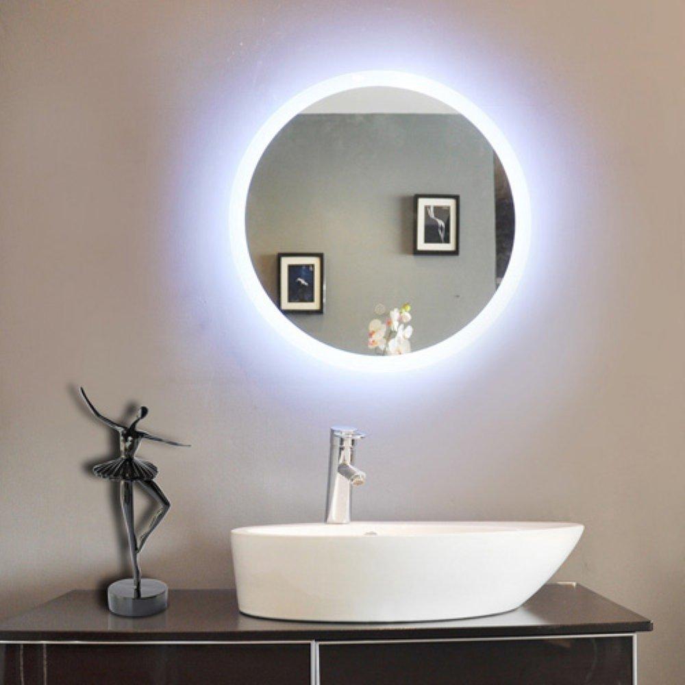 Paris Mirror 24 x 2 x 24 in. Round Mirror with 6000K LED Backlight