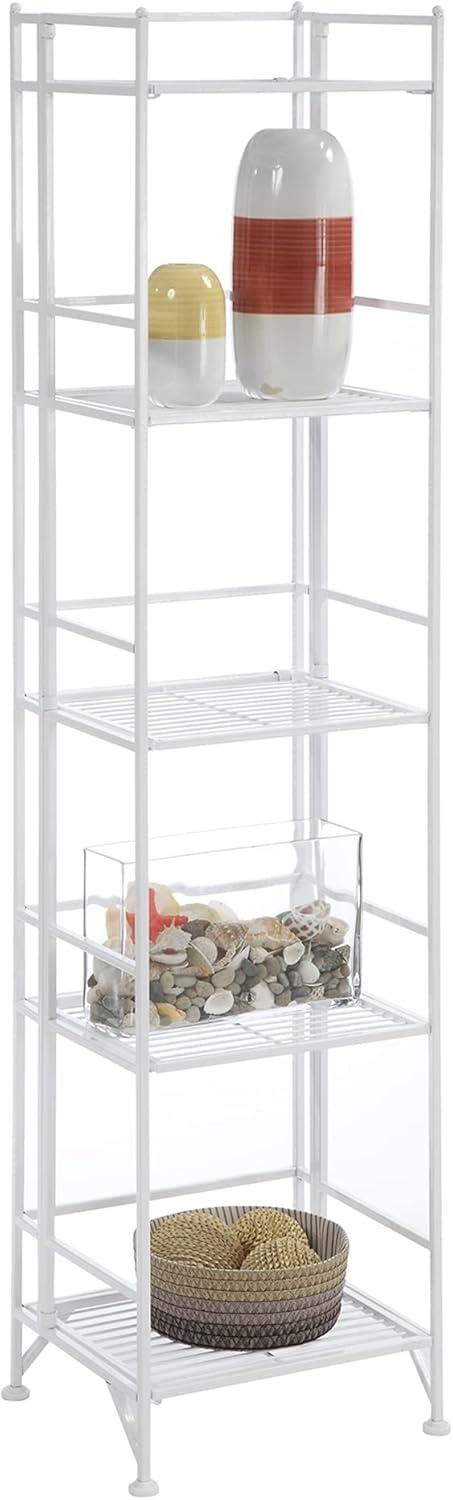 Convenience Concepts Xtra Storage 5 Tier Folding Metal Shelf, White