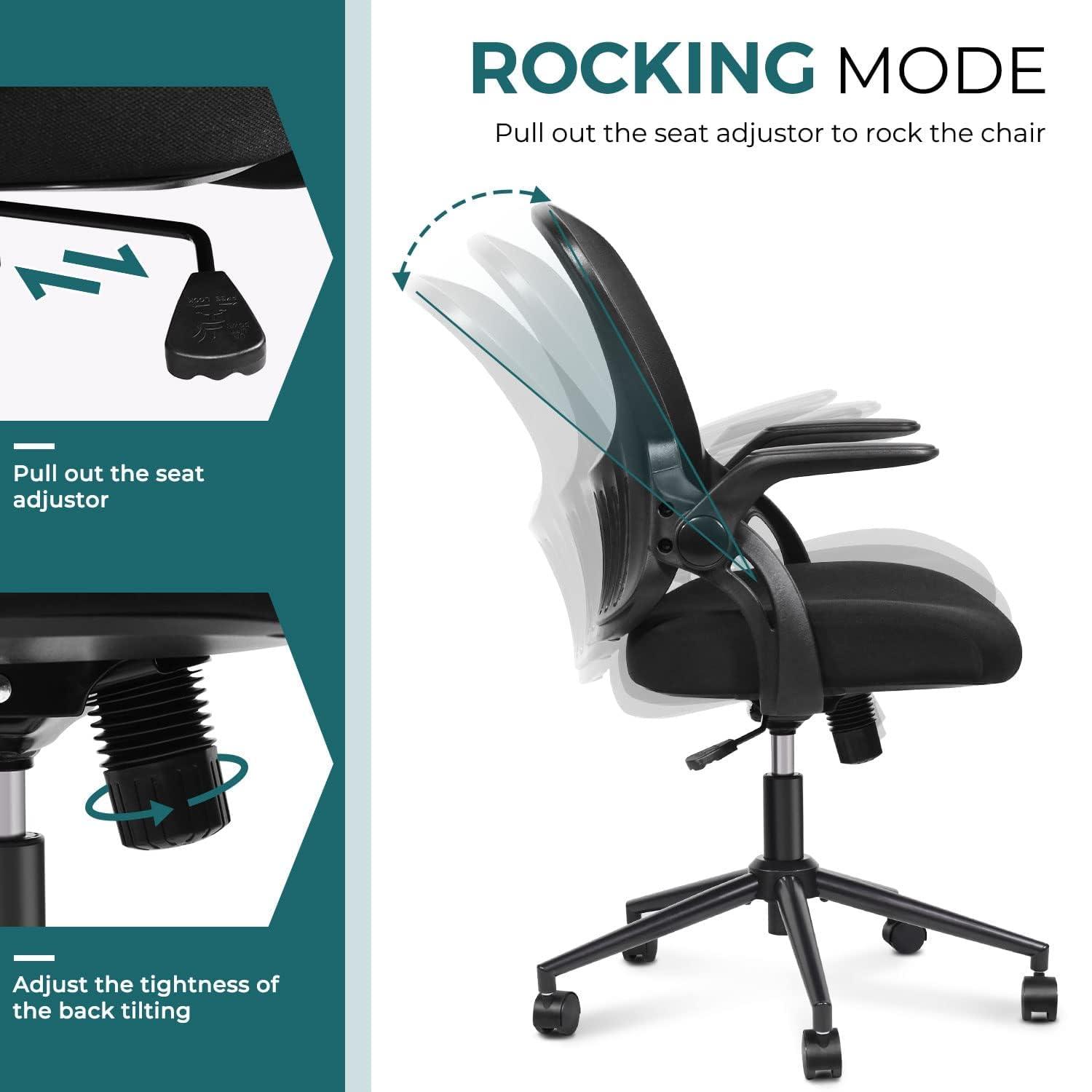 ErgoFlex Black Mesh Adjustable Office Chair with Lumbar Support