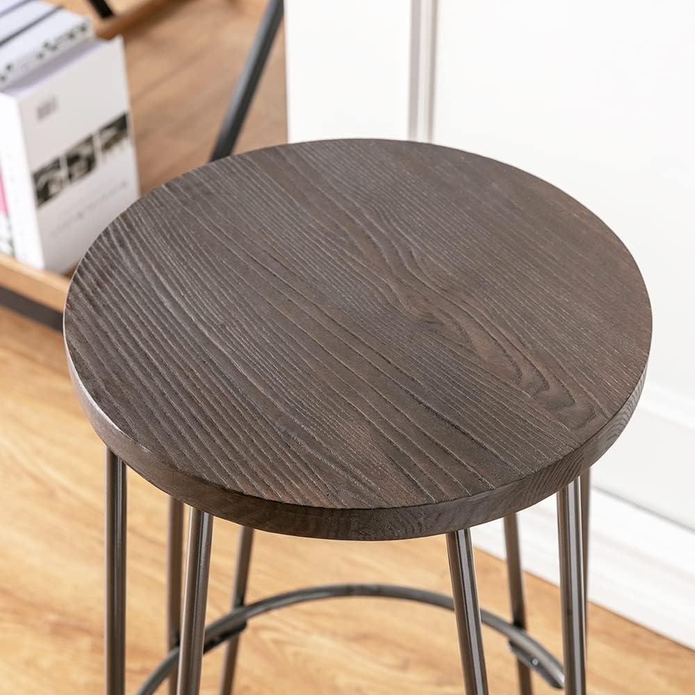 29" Quinn Barstool Metal - ACEssentials: Powder-Coated Steel Frame, Fixed Height, Mid-Century Modern Design