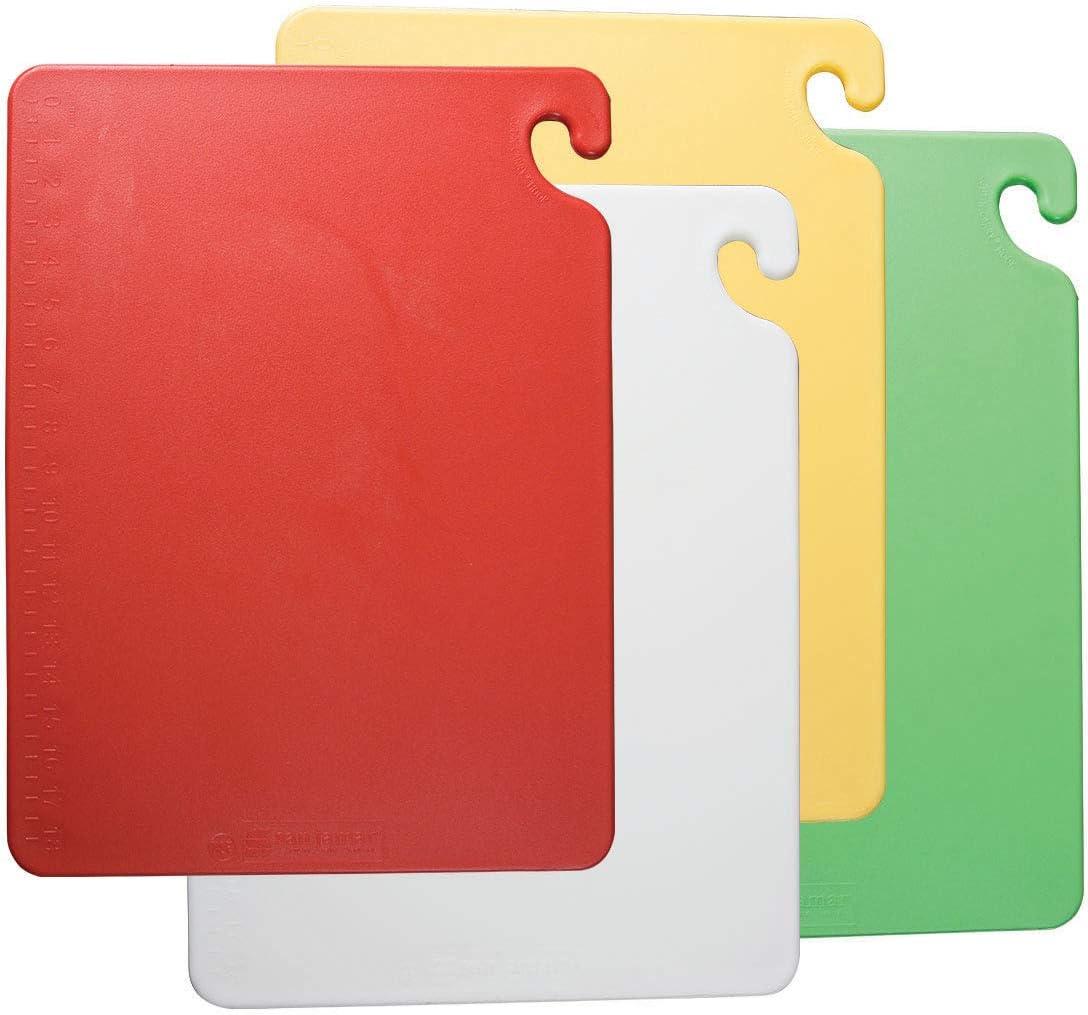 Assorted Color-Coded Plastic Cutting Board Set, 18" x 12"