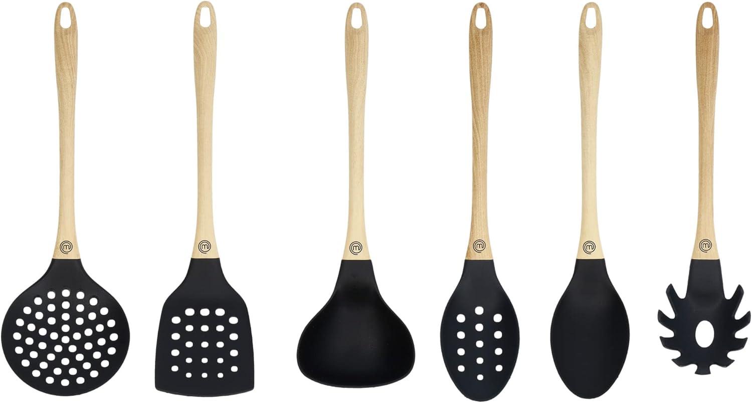 MasterChef® 6-Piece Utensil Set with Ergonomic Soft-Touch Handles in Black