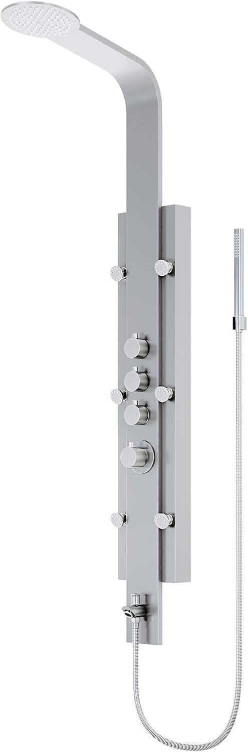 Mateo 60" H X 7" W 6-Jet Shower System & Tub Filler with Hand Shower Wand and Rainfall Shower Head
