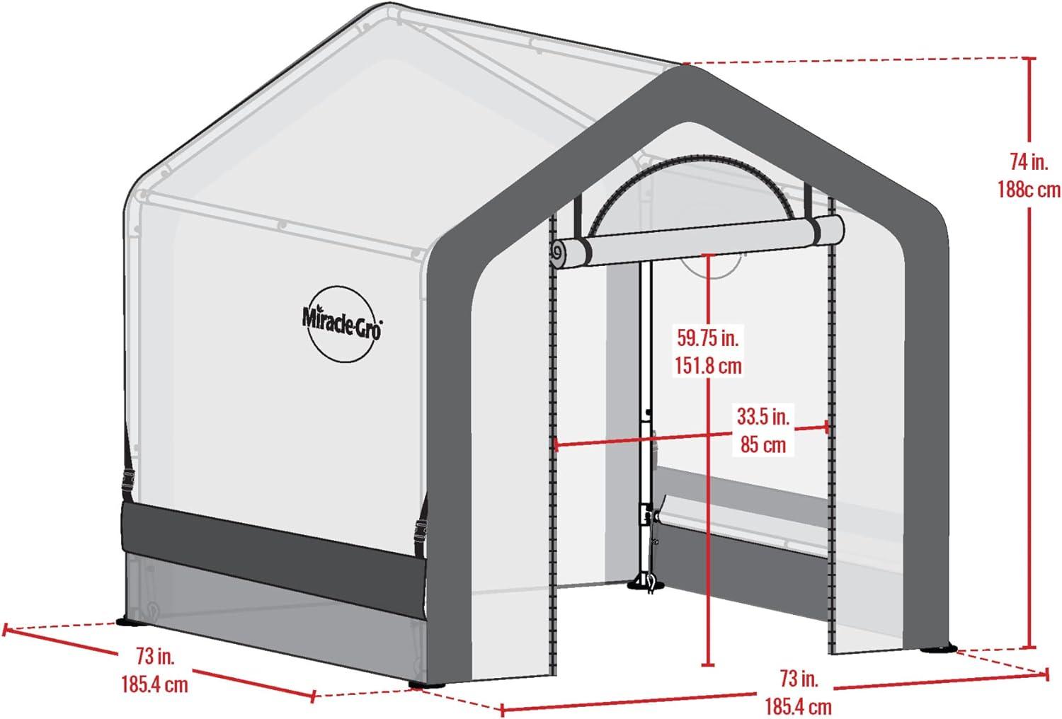 Miracle-Gro Compact 6x6 All-Season Waterproof Greenhouse with Luminate Fabric