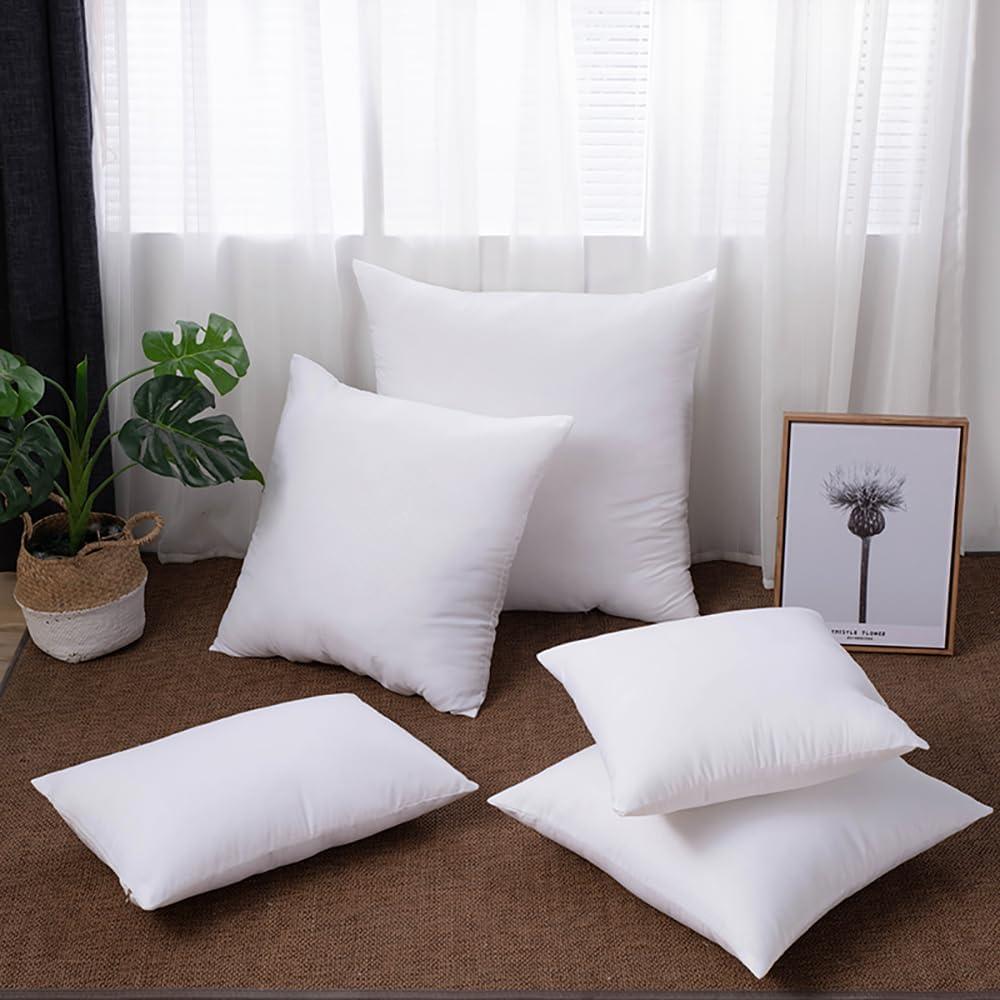 THROW PILLOW, SOFA PILLOW, OUT DOOR PILLOW, COUCH PILLOW, BEDDING PILLOW Inserts (Set of 2, White), 18x18 Inches - Lightweight Fillers for Sofa, Bed, and Home Décor (18x18 Inch (Pack of 2)