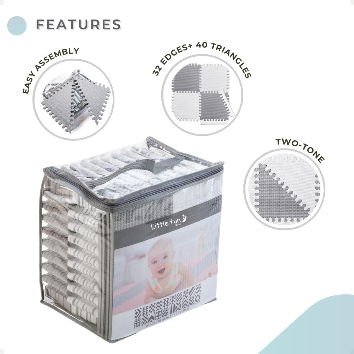 Little Fun Times Baby Foam Playmat – 72 Pieces, 51.2" x 64", for Toddlers & Infants