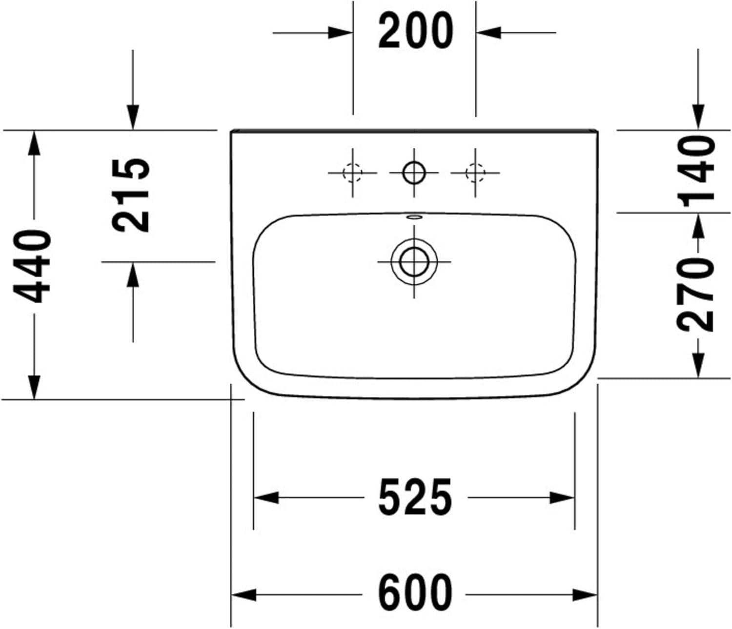 DuraStyle Ceramic 24" Dual Mount Bathroom Sink with Overflow