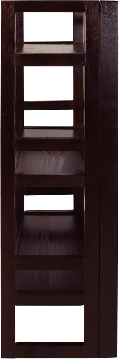3-Shelf Folding Student Bookcase 20.75" Wide-Espresso