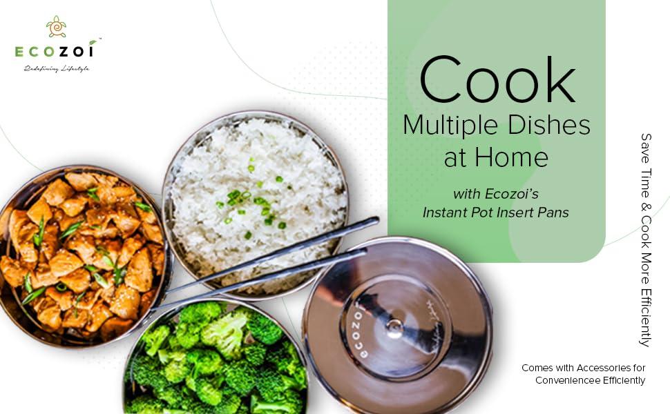 Instant Pot Insert Pans, 3 Tier for 6 Qt / 8 Qt Pressure Cookers