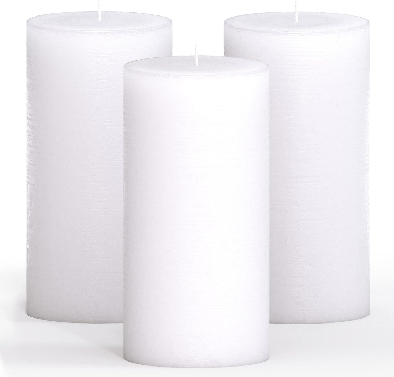 White 6" Dripless Scented Pillar Candle Set