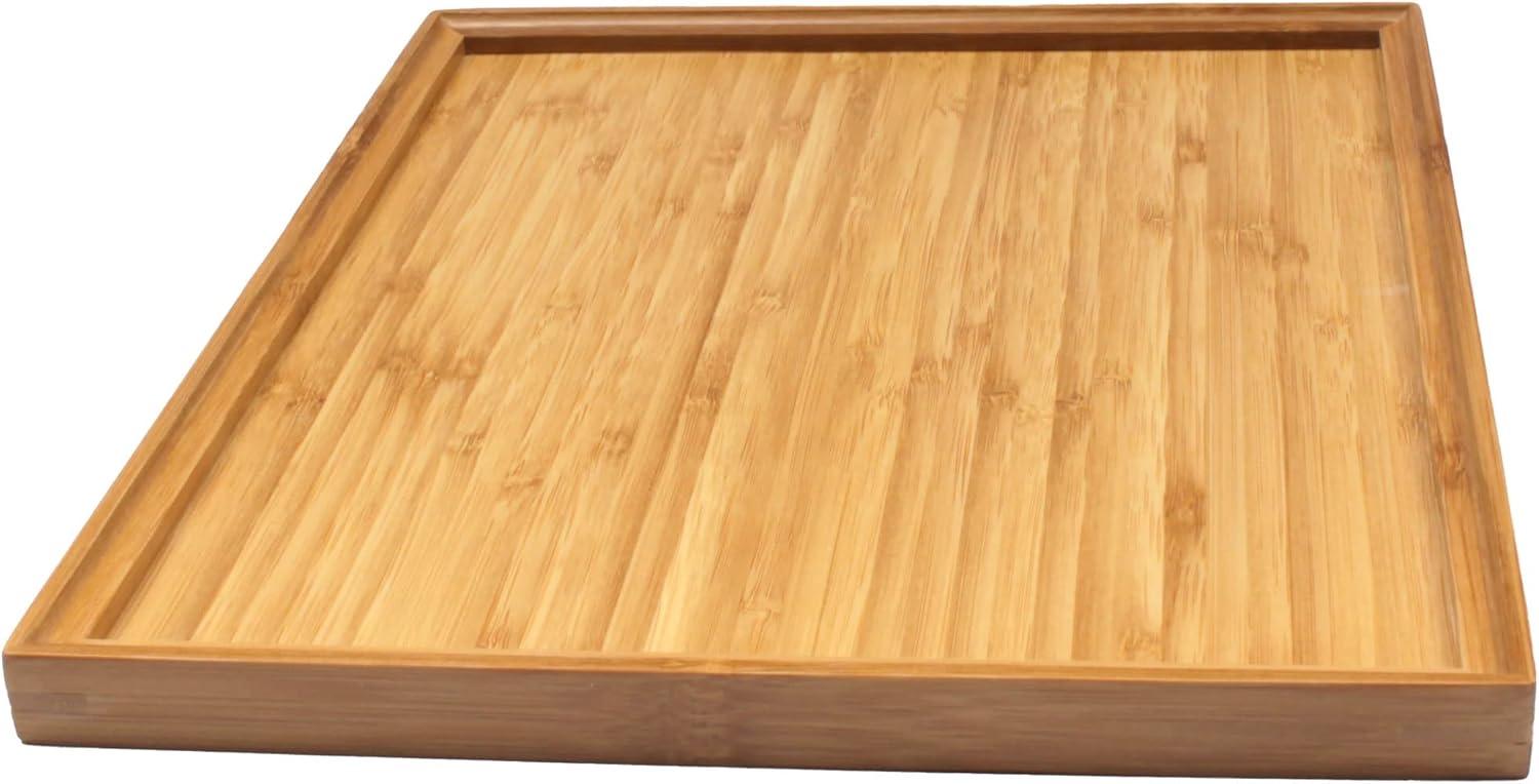 Natural Bamboo Rectangular Serving Tray for Food and Drinks