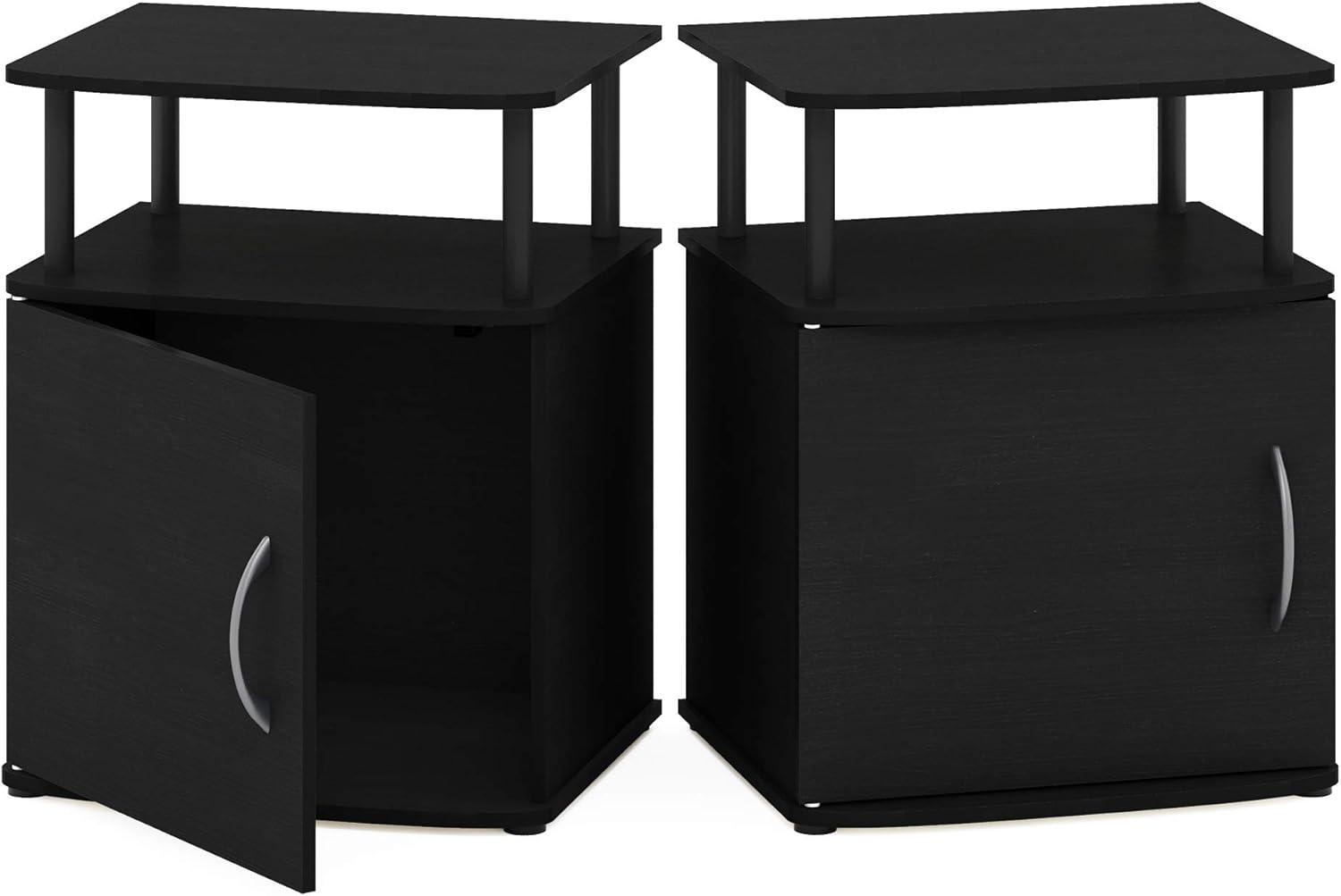 Furinno JAYA Utility Design End Table, Black, Set of 2