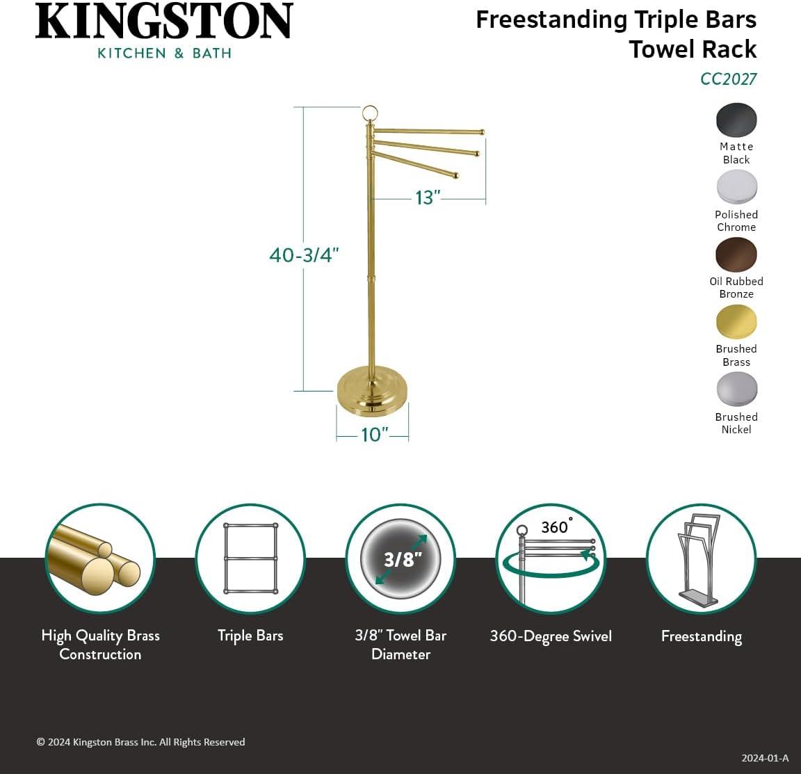 Kingston Brass Vintage Freestanding Triple Towel Rack