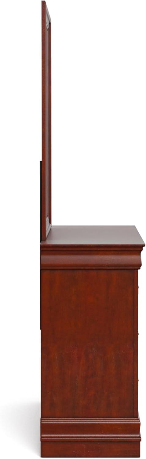 Furniture of America Toni Wood 6-Drawer Dresser with Mirror in Cherry