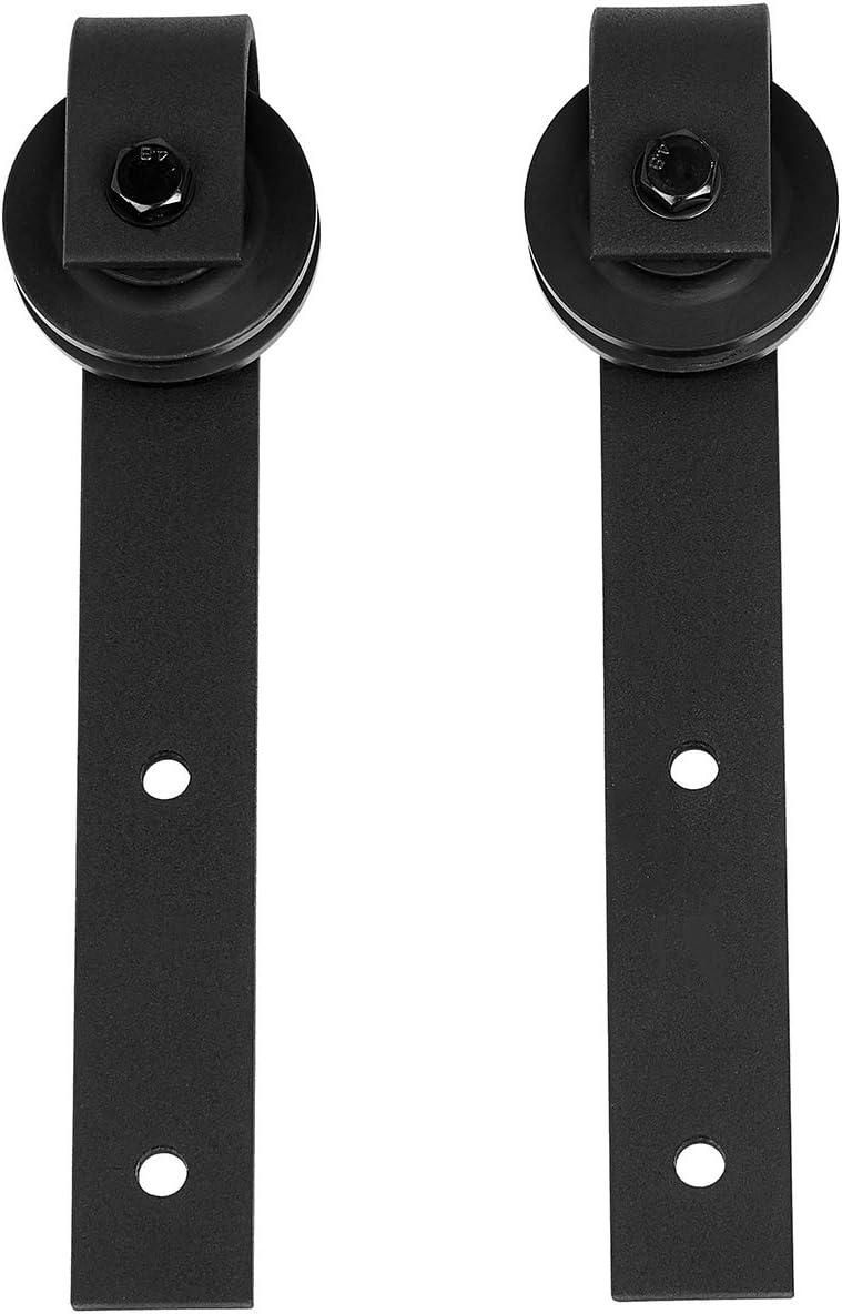 6.6FT Heavy Duty Sturdy Sliding Barn Door Hardware & Adjustable Floor Guide Wall Mount Roller & Pull Handle, J Shape Hangers, Smoothly and Quietly, Easy to Install, Fit 24"-36" Width Door B5A3351