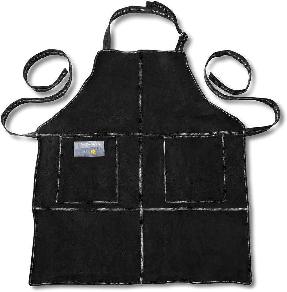 17 Stories Solid Color Leather Bib Apron
