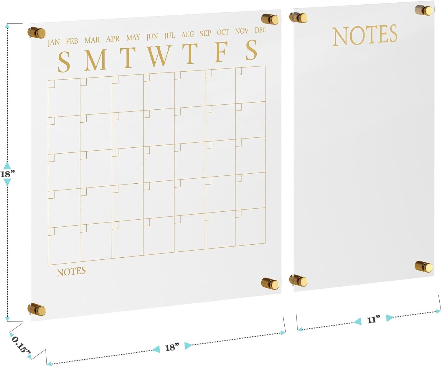 Thomas Martha Stewart Acrylic Wall Calendar and Notes Board with Marker and Mounting Hardware