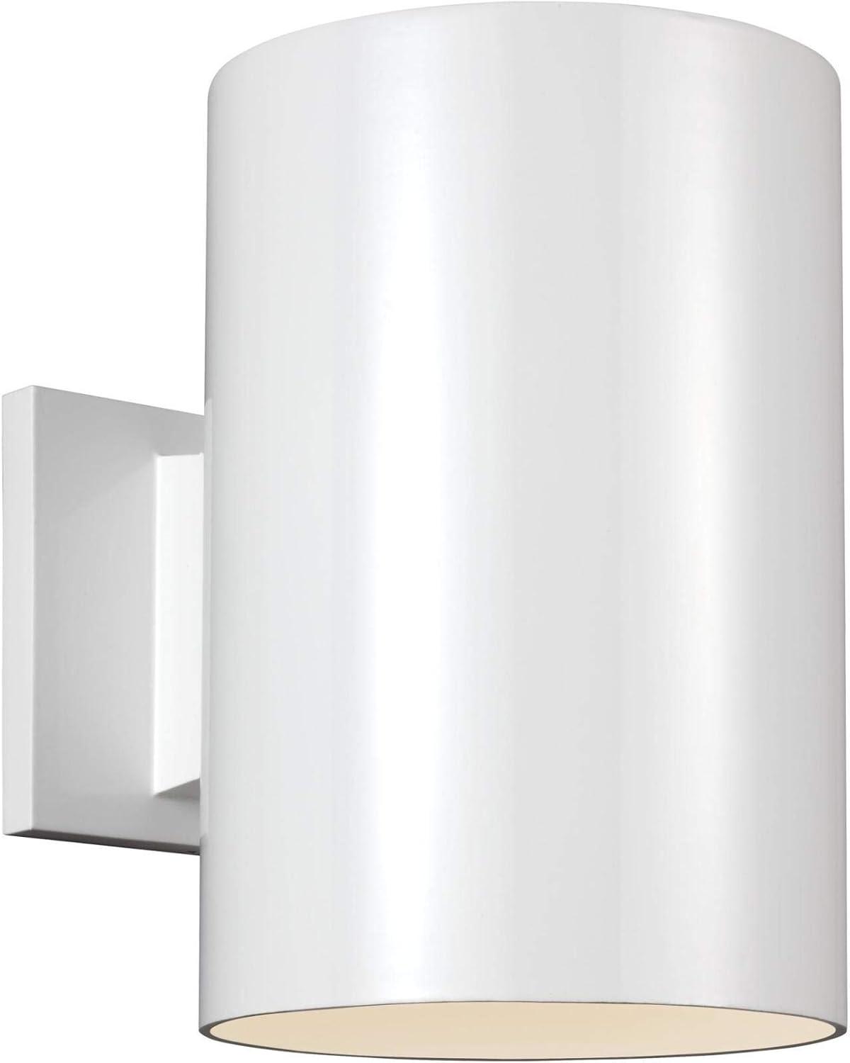 White Cylinder Direct Wired Electric Outdoor Sconce