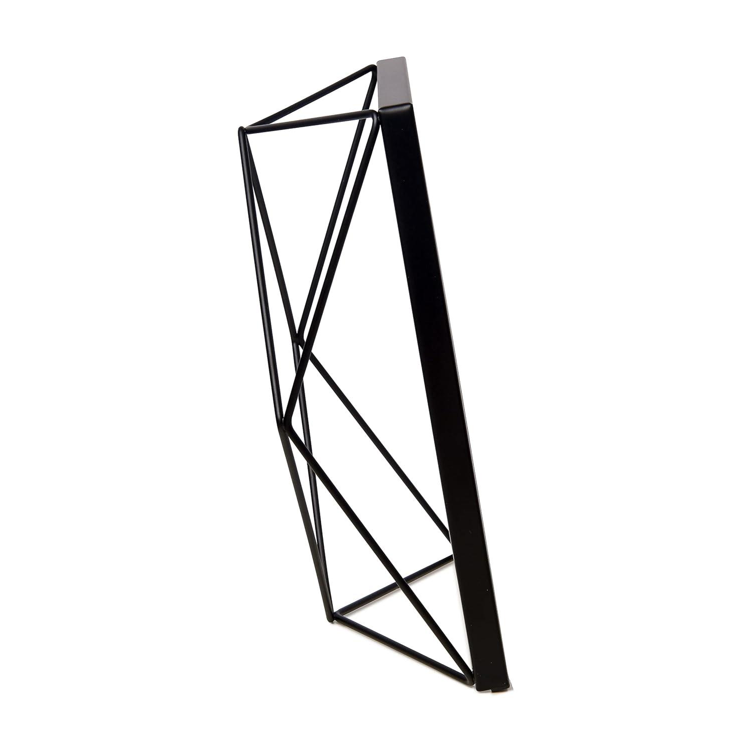Umbra Prisma Picture Frame, 5x7 Metal Photo Display for Desk or Wall, 5" x 7", Black
