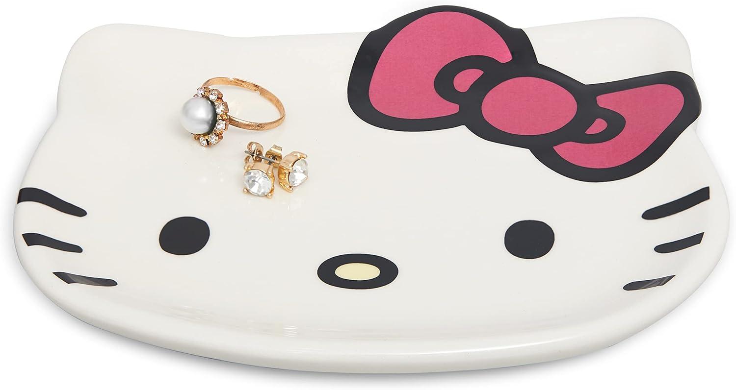 Sanrio Hello Kitty Ceramic Trinket Tray Jewelry Ring Holder Gift Dish, Authentic Officially Licensed