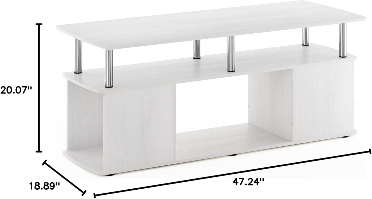 Furinno Modern TV Stand Media Entertainment Center for TV's up To 50" w/Open Storage Compartment for Living Room&Bedroom,White Oak