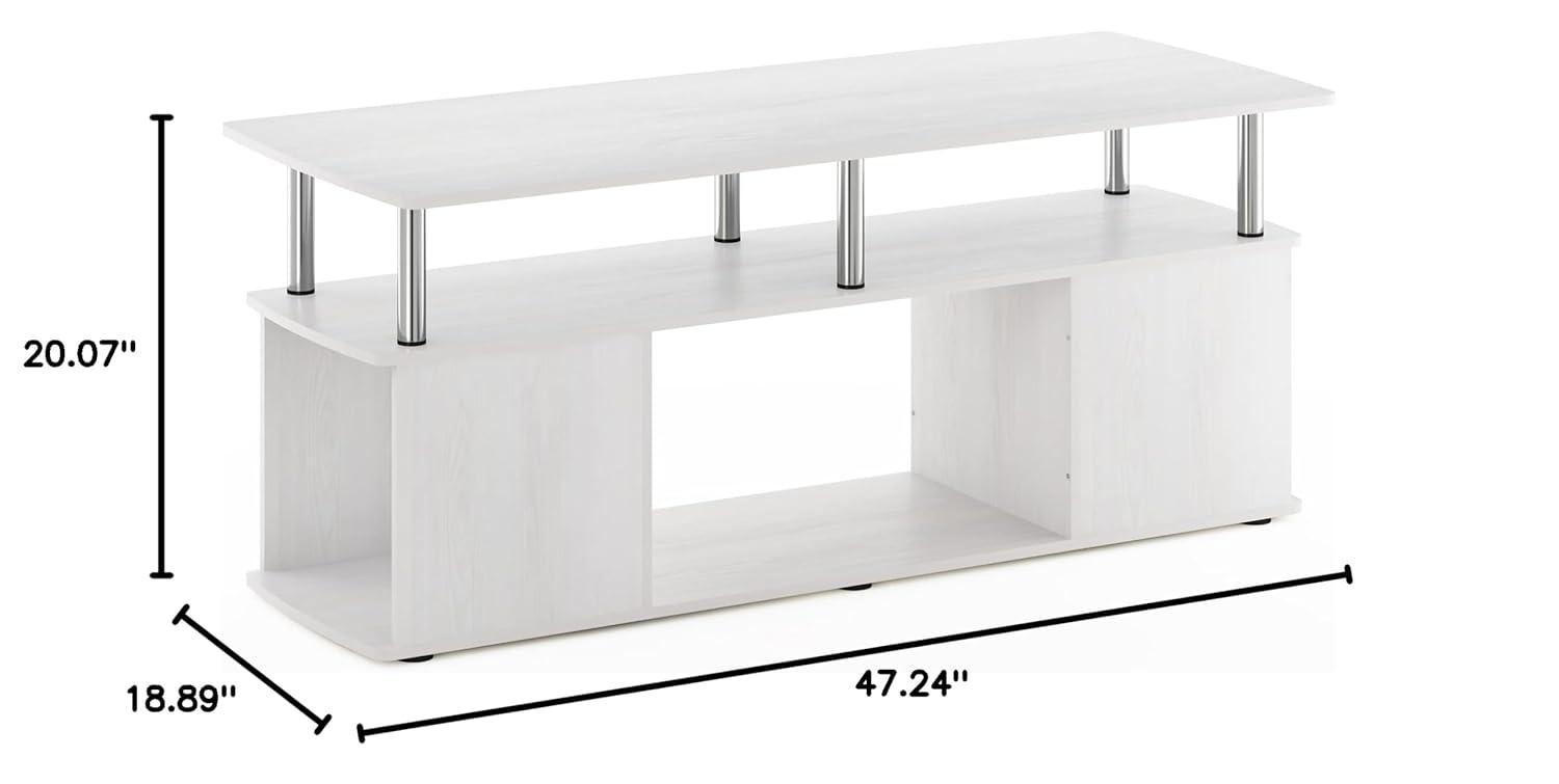 Furinno Modern TV Stand Media Entertainment Center for TV's up To 50" w/Open Storage Compartment for Living Room&Bedroom,White Oak