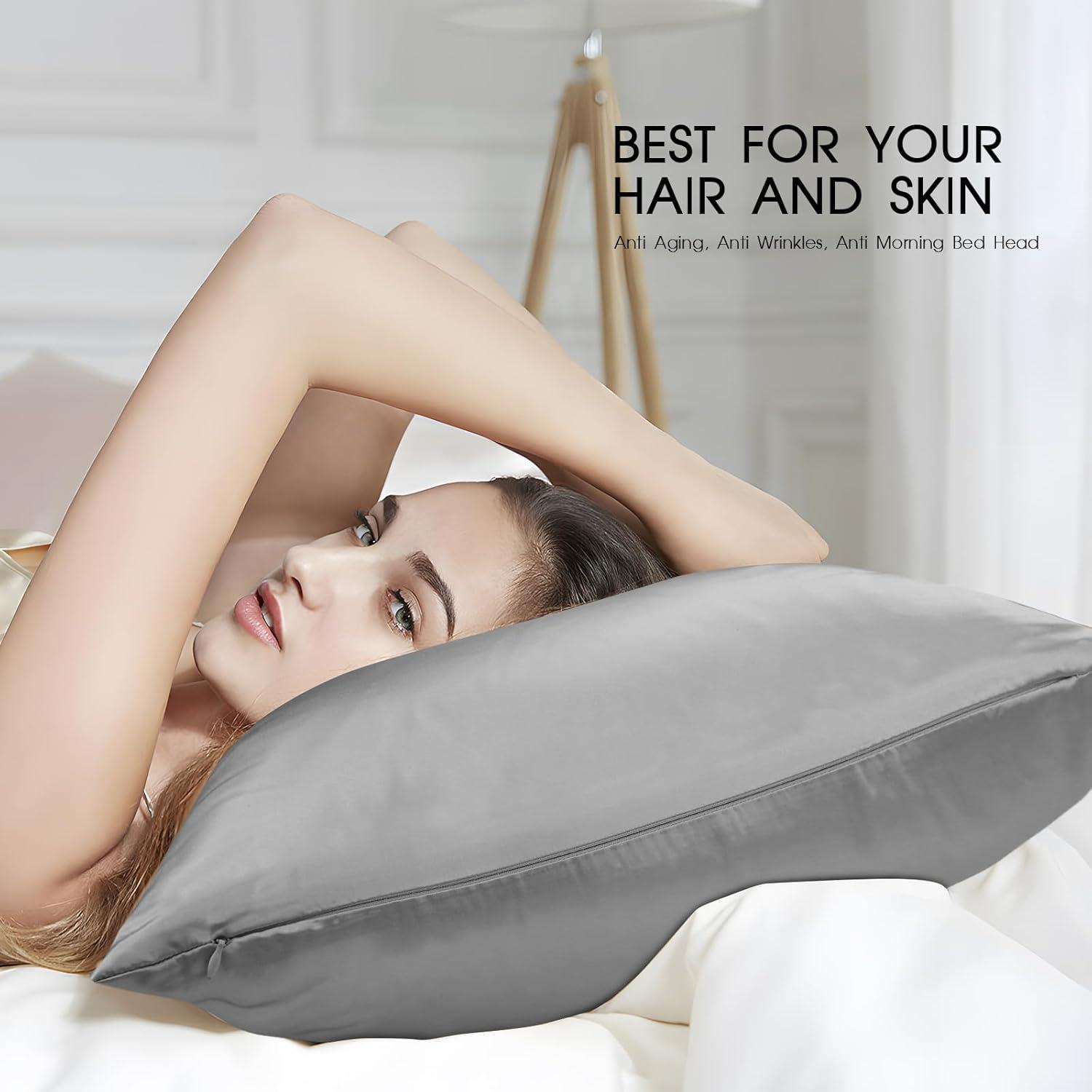 Bare Home 100% Mulberry Silk Pillowcase Zipper Closure