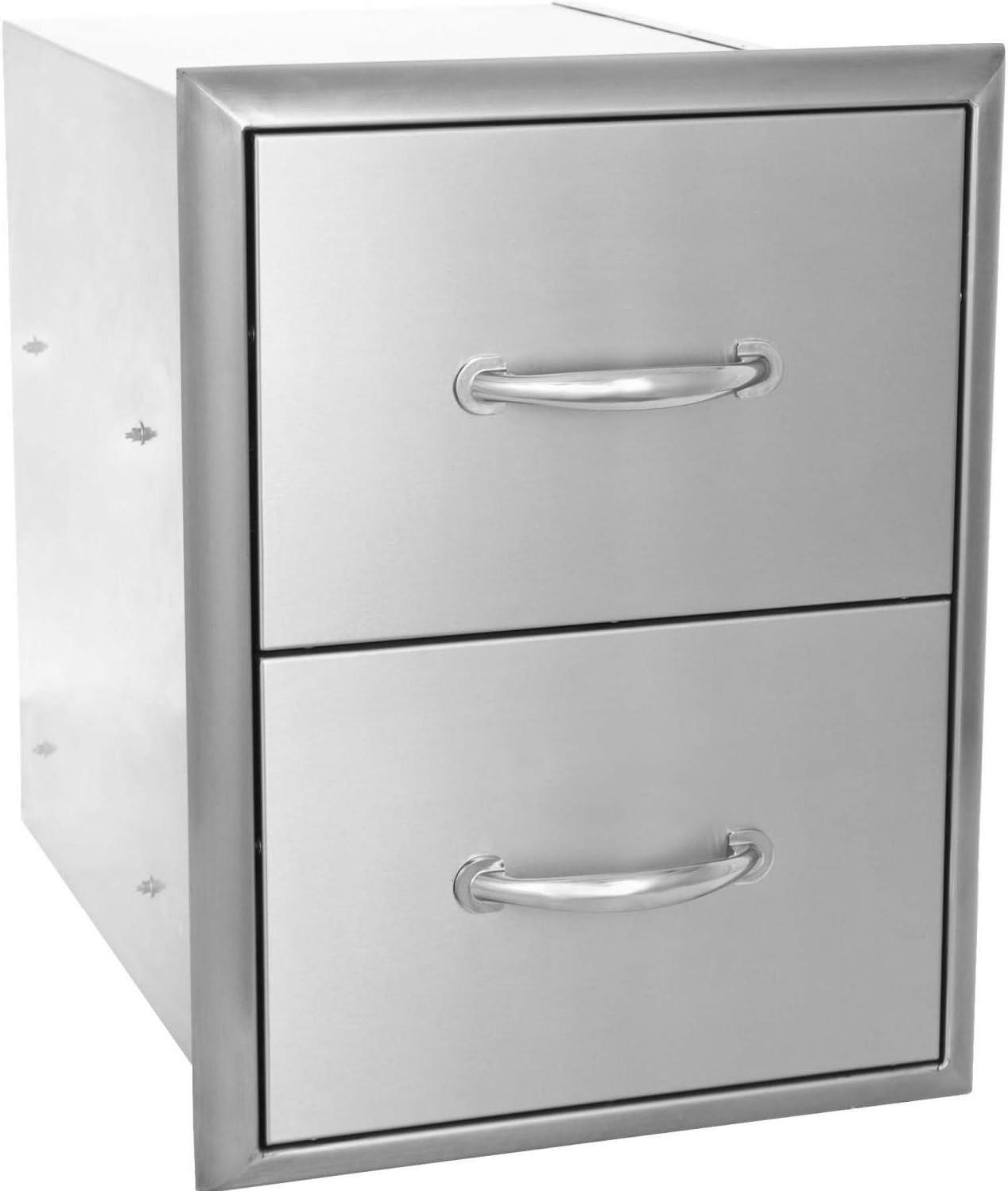 16" Stainless Steel Double Access Drawer with Soft Close