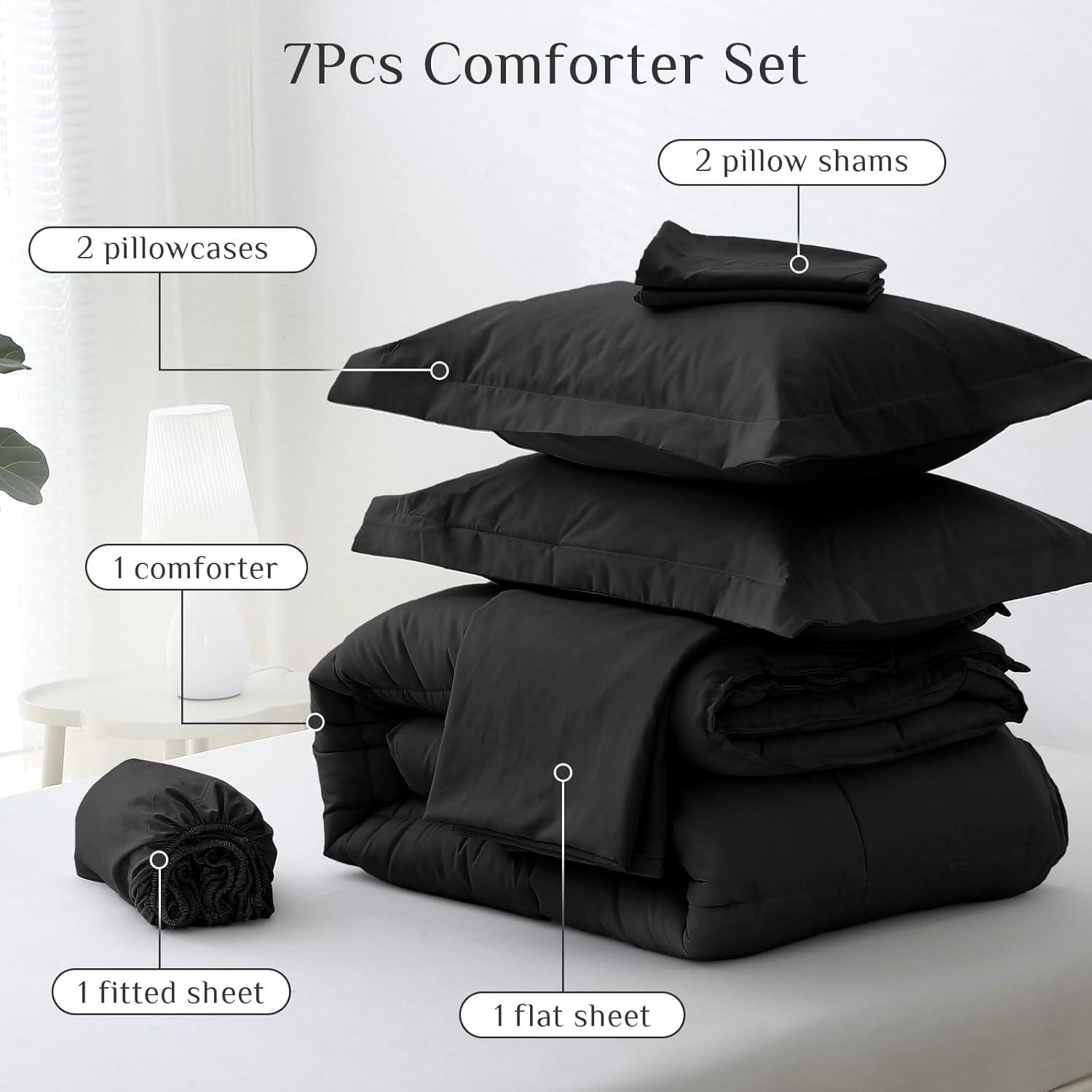 Black Queen Reversible Down Alternative Microfiber Bedding Set