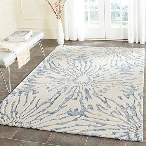 Bella BEL129 Hand Tufted Area Rug - Dark Blue/Ivory - 8'x10' - Safavieh.