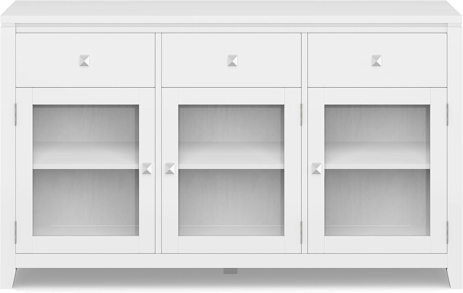 Cosmopolitan SOLID WOOD 54 inch Wide Contemporary Sideboard Buffet in White