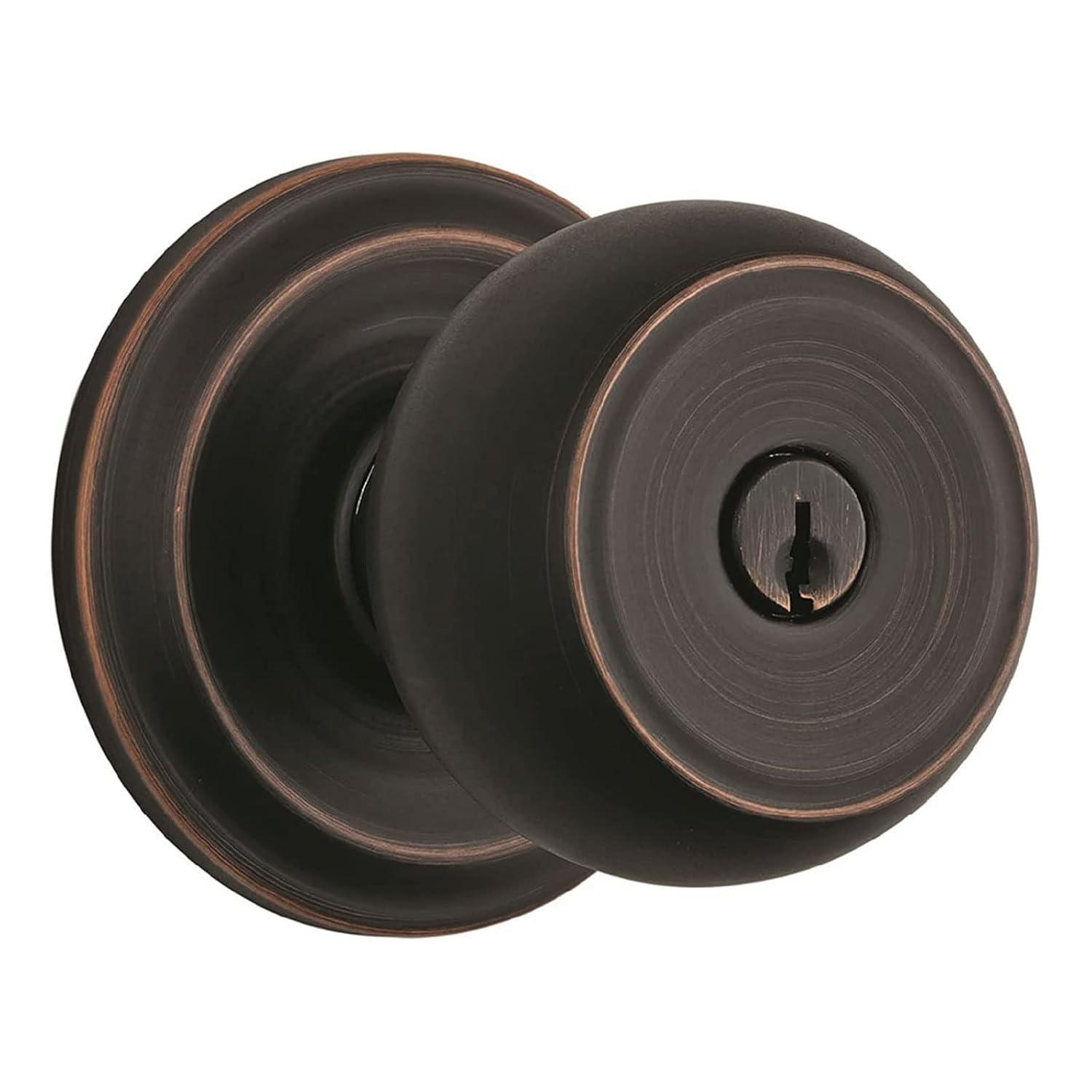 Brinks Push Pull Rotate Stafford Keyed Entry Doorknob in Tuscan Bronze